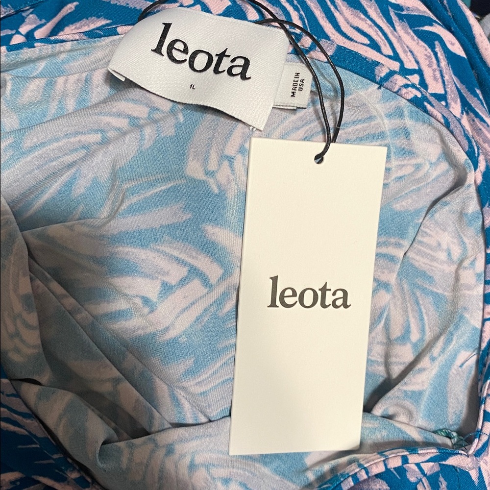 Leota turquoise green & pink & gray one shoulder top blouse shirt size 14 / 16 - Picture 14 of 16